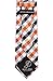 Scott Allan Collection Orange Black Tie for Men | Gingham Plaid Orange Necktie | Ties for Men Orange Black Plaid Stripe Necktie's