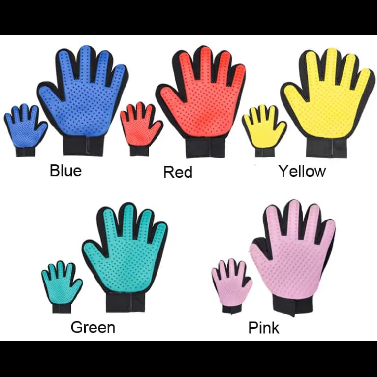 HomeLife Pet Grooming Glove Brush - Gentle Silicone Deshedding Glove for Baths, Efficient Fur Removal, Blue Right Hand