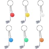 NOIAFZY 6 pc Mini Golf Keychain - Sporty Style Car Keyring Ornament, Ideal for Golf Lovers