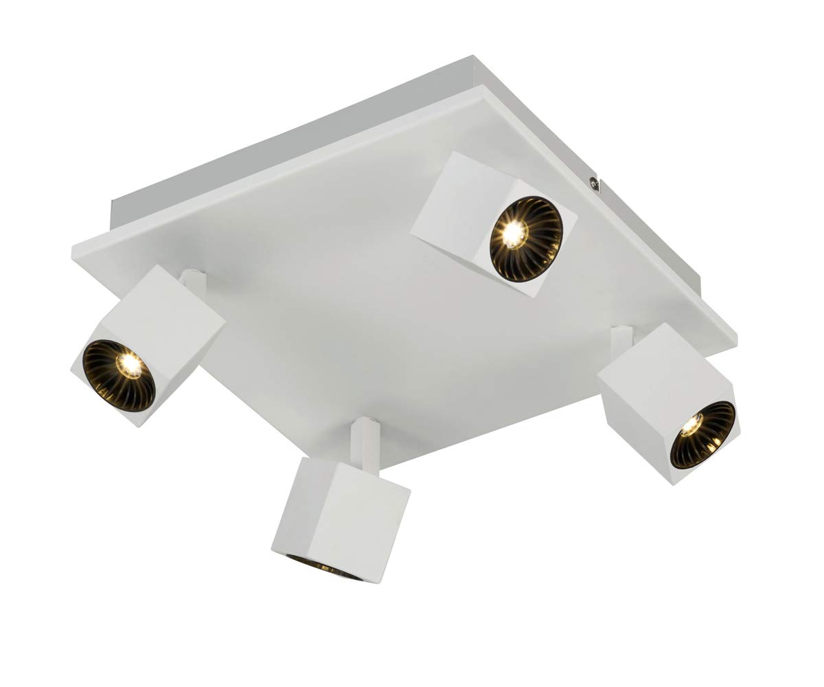 Trio Leuchten Cuba 828530531 LED Spotlight Metal Matt White Includes 2X 4 Watt + 3X 10 Watt LEDs