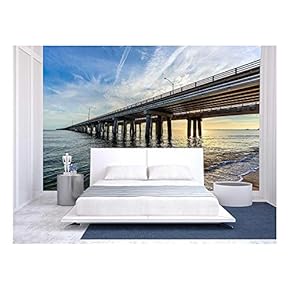 Chesapeake Bay Bridge - Removable Wall Mural | Self-Adhesive Large Wallpaper - 66x96 inches