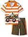 BoyzWear Boys' Little 2 Piece Interactice Polo Shirt with A Look Inside Truck