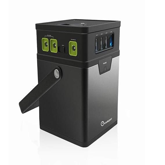 MCombo 370Wh (100000mAh) Mobiler Energiespeicher, Powerbank, AC Steckdose/Autos, 4 USB Anschluss/ 2 AC & DC Inverter/ 3 Fluch