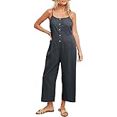 HOTIAN Womens Linen Cotton Overalls Straps Jumpsuits Casual Loose Jumpers 2025 Baggy Rompers