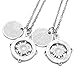Top Plaza 2pcs/Set Silver Tone No Matter Where Necklace, Best Friends Lovers Couples Necklace Set - Valentine's Day Gift (Style #2)