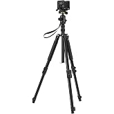 Trakiom Heavy-Duty Adjustable Tripod with Stable Clamp Head for Outdoor | Rotatable Ball Head, Height Adjustable Aluminum Legs, Detachable For Monopods, Non-Slip Feet, With Portable Carry Bag