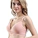 BAOMOSI 3PACK Women's Seamless Nursing Maternity Bra Push Up Comfort Sleep Bralette Color Beige+Black+Pink,Size L