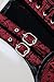 Charmian Women's Gothic Steampunk Brocade Steel Boned Vintage Waist Cincher Overbust Corset Vest Red X-Large