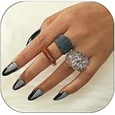 Resin Chunky Rings for Women Multicolor Acrylic Plastic Rings Set Cute Trendy Aesthetic Y2k Statement Rings Thick Dome Heart Knuckle Finger Jewelry