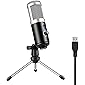 USB PC Microphone with tripod,Condenser Recording External Microphone for Studio Podcasting Video Chat Streaming…