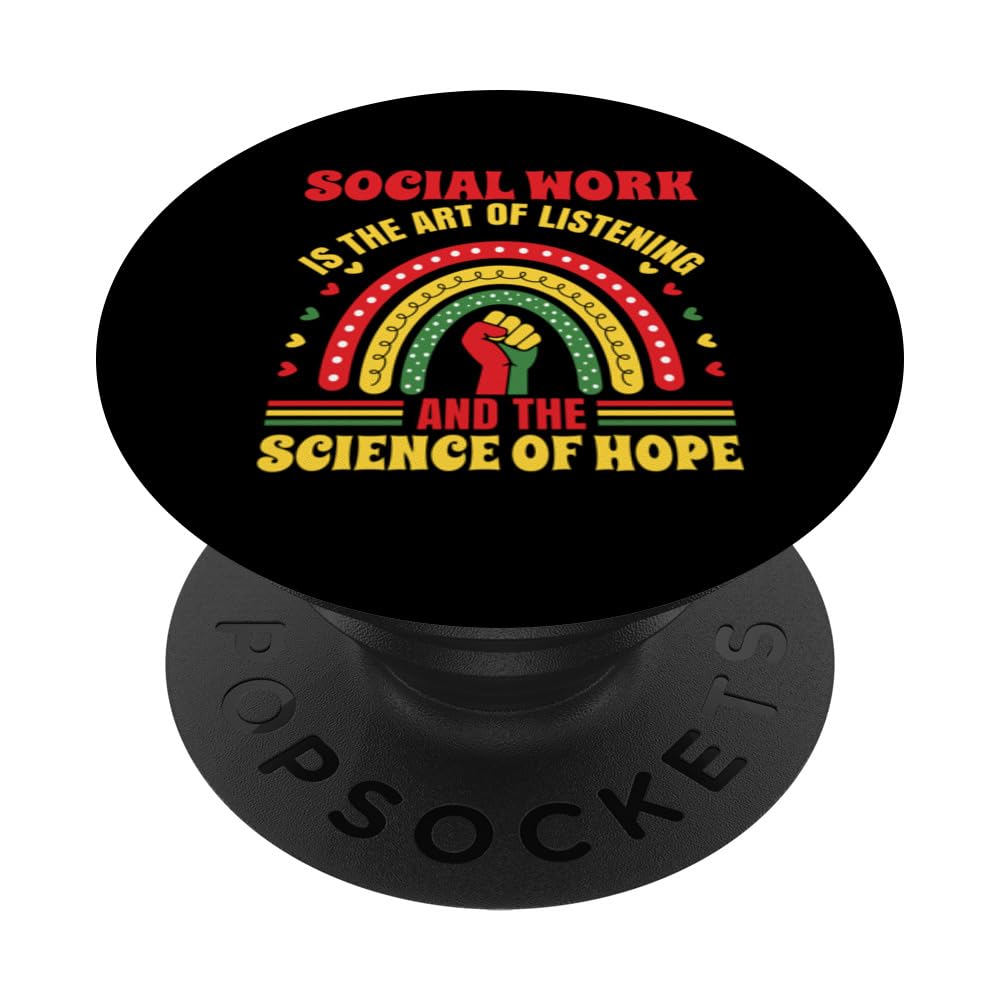 Social Work Appreciation Social Work Black Social Worker PopSockets Swappable PopGrip