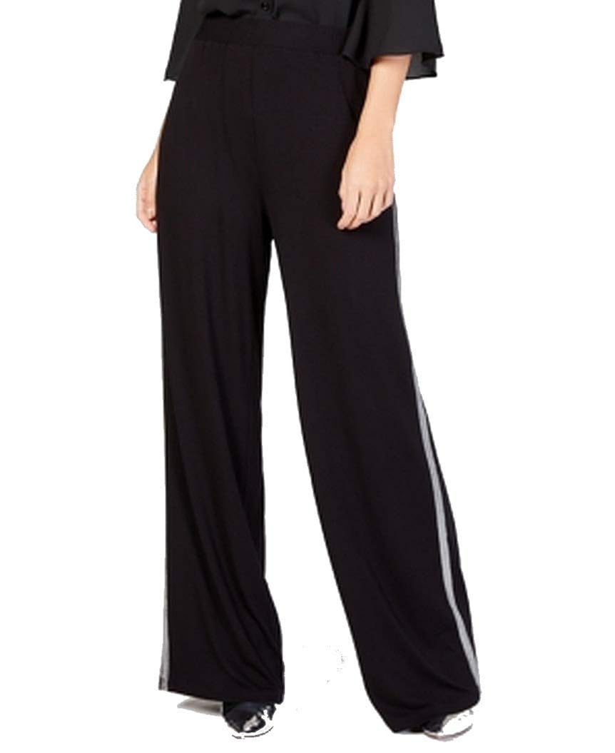 Buy NY Collection Women's Petite Wide-Leg Side-Striped Pants (Black, Petite X-Large) at Amazon.in