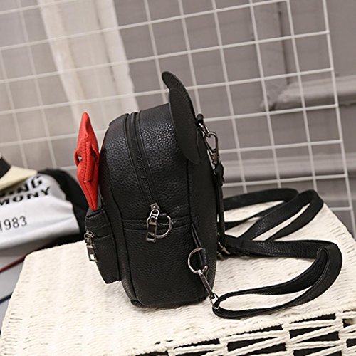 Respctful Fashion Mickey Backpack Mini Cute Bownot Bag for Girl Travelling (Black)