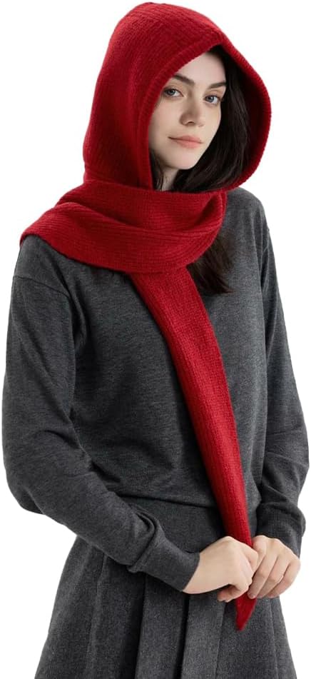 Chicone Women's Knit Hooded Scarf Headscarf Neckwarmer Hoodie Hat