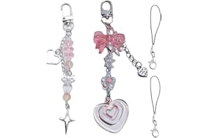 Homvog Cute KeychainY2K Car Keychains for Women Girls Bag Phone Charms Purse Accessories Star Decor