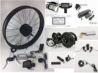NBPOWER20"/24"/26" 48V 750W Electric Bike Fat Tire Conversion Kit, 750W Fat Brushless Geared Hub Motor, Fat Snow Bike Kit with 48V 13Ah hailong Lithium Battery and LCD Display.