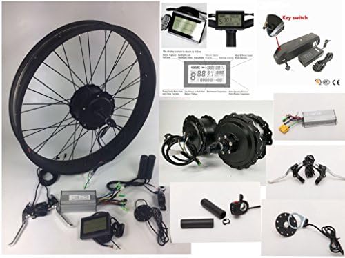 NBPOWER20"/24"/26" 48V 750W Electric Bike Fat Tire Conversion Kit, 750W Fat Brushless Geared Hub Motor, Fat Snow Bike Kit with 48V 13Ah hailong Lithium Battery and LCD Display.