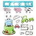 Farm Animals Cake Decorating Cutters - Cartoon Tractor/Car Cookie Cutter Set/Pig Sheep Cow/Biscuit Mold for DIY Baking Fondant Sugarcraft Pastry Cupcake Toppers