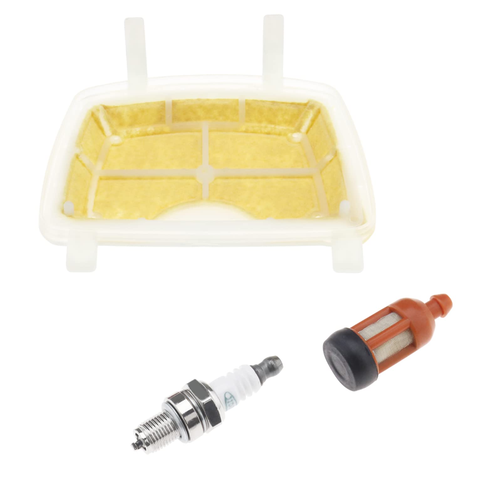 Create idea Set of 3 Air Filter Spark Plug Kit 11391201602 Compatible with Stihl MS171 MS181 MS211 Chainsaw Oil Fuel Filter Parts Chainsaw Accessories