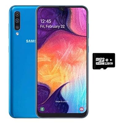 Samsung Galaxy A70 (128GB, 6GB) 6.7" in-Screen Fingerprint, 25W Super-Fast Charger, US + Global 4G LTE GSM Unlocked International Model A705MN/DS (128GB + 128GB SD + Case Bundle)