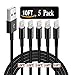SMALLElectric Charger Cable 5Pack 10FT for iPhone Charger Cable Data Sync Charging Long USB Cord Compatible with Apple iPhone X / 8 Plus / 7/6 / 5S / iPad/iPod, Black