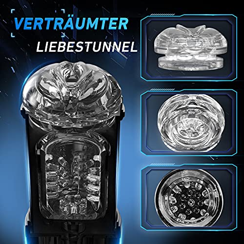 Automatischer Masturbator mit Stoß- und Rotationsfunktion, 3 in 1 Elektrischer Cup-Masturbatoren mit Saugfunktion, Blow Job masturbieren mann, Realistische Oral Masturbatoren, Sexspielzeug für Männer