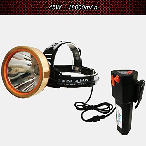 LED Headlamp, Spotlight Headlamp,Super Bright 6000 Lumen Headlight with,Improved Led Headlamps, Rechargeable 18650 Flashlights,18000mAh, Waterproof Light, Camping,Hiking,Mining Light, Hunting (BLACK)