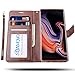 AMOVO Case for Galaxy Note 9 [2 in 1] Samsung Galaxy Note 9 Wallet Case [Detachable Folio] [Vegan Leather] [Wrist Strap] [Card Slot] [Kickstand] Note 9 Flip Case with Gift Box Package (Note 9, Brown)