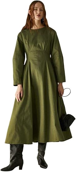 Amazon Co Jp マウジー ワンピース ドレス Cocoon Sleeve Flare ドレス 010dsg11 0270 M グリーン レディーズ 服 ファッション小物