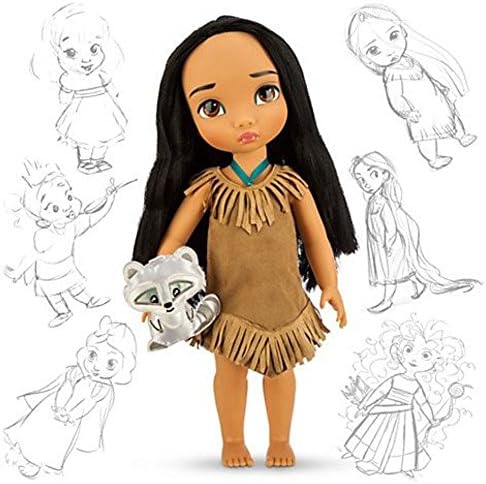 Ktbean Disney Princess Animators' Collection Toddler Doll 16'' H - Pocahontas with Plush Friend Meeko