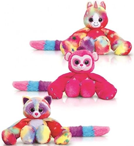 Keel Toys 35cm Hugg'ems Soft Cuddly Toy Hanging Toy (Multi coloured Bear)
