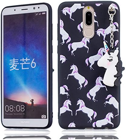 YTLightRongZhouUS Pendant Unicorn pony Huawei Mate 10 Lite Case,Soft 3D Silicone Case Cute Fashion Animal Rubber Huawei Mate 10 Lite Cover,Shockproof/Protective Skin Protector Shell - black