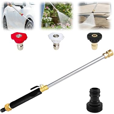 IMeshbean Pressure Car Power Washer Kit – Spray Gun, Hose, Water Broom, Wand, Nozzles – Up To 5800 PSI