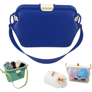 Waterproof Silicone Tote Bag, Foldable Jelly Beach Bag for Women Summer | Floating Silicone Pool Toiletry Swim Bags, Sandproo