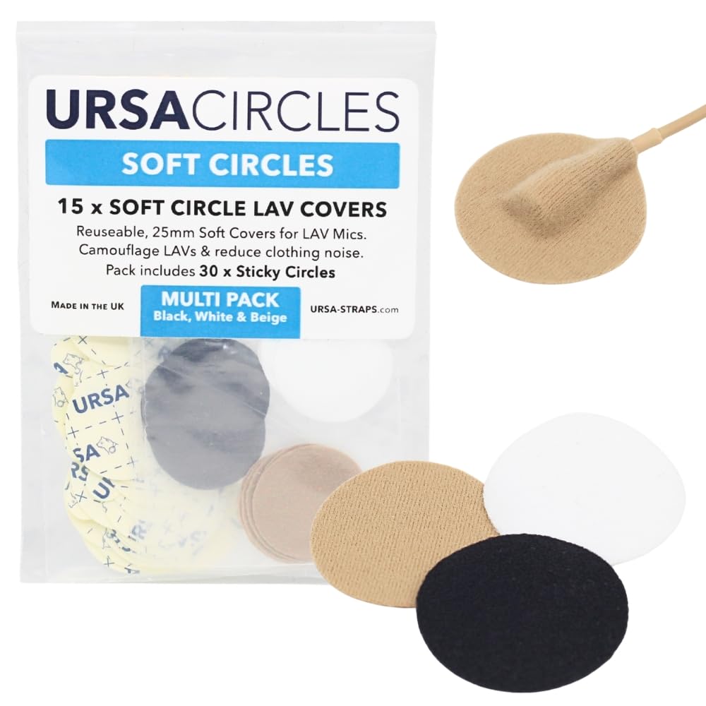 URSA Soft Circles: Reusable Soft Covers That Provide a Shield Against the Wind and Camouflage for Lavalier Mics. (15x Soft Circles + 30x Stickies, MultiPack) — image 1