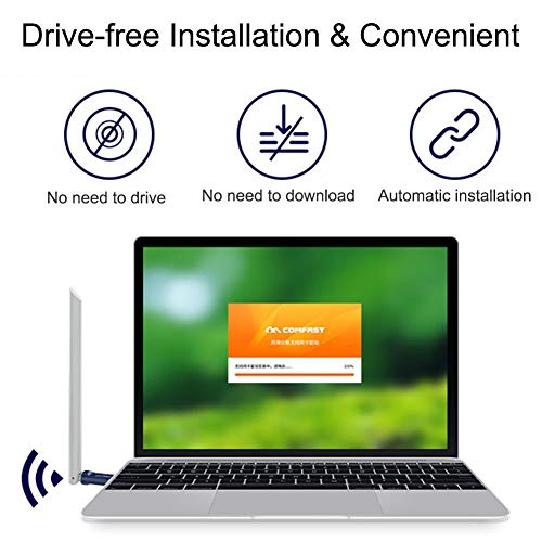 jannyshop Wireless Network Card Desktop Laptop with Receiving Router Wireless Adapter Free Drive 300Mbps with Antenna WiFi Transmitter for Comfast 826F Free Drive - Thumbnail 5