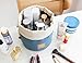 Portable Travel Toiletry Cosmetic Bag - Mr.Pro Waterproof Travel Kit Organizer Bathroom Storage Makeup Drawstring Bag Carry On Case (Cylinder Blue)