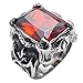 KONOV Jewelry Stainless Steel Red Crystal Dragon Claw Men's Ring, Size 13