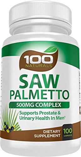 100 Naturals Saw Palmetto Capsule- 500mg Berry Extract- For Prostate &amp; Urinary Health, Hair Loss Benefits (100 caps)