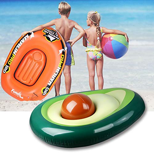 oremila Inflatable Avocado Pool Float, Giant Inflatable Swimming Pool Floating Lounger Seat Boat with Float Ball Pool Party Beach Swimming Kids Adults