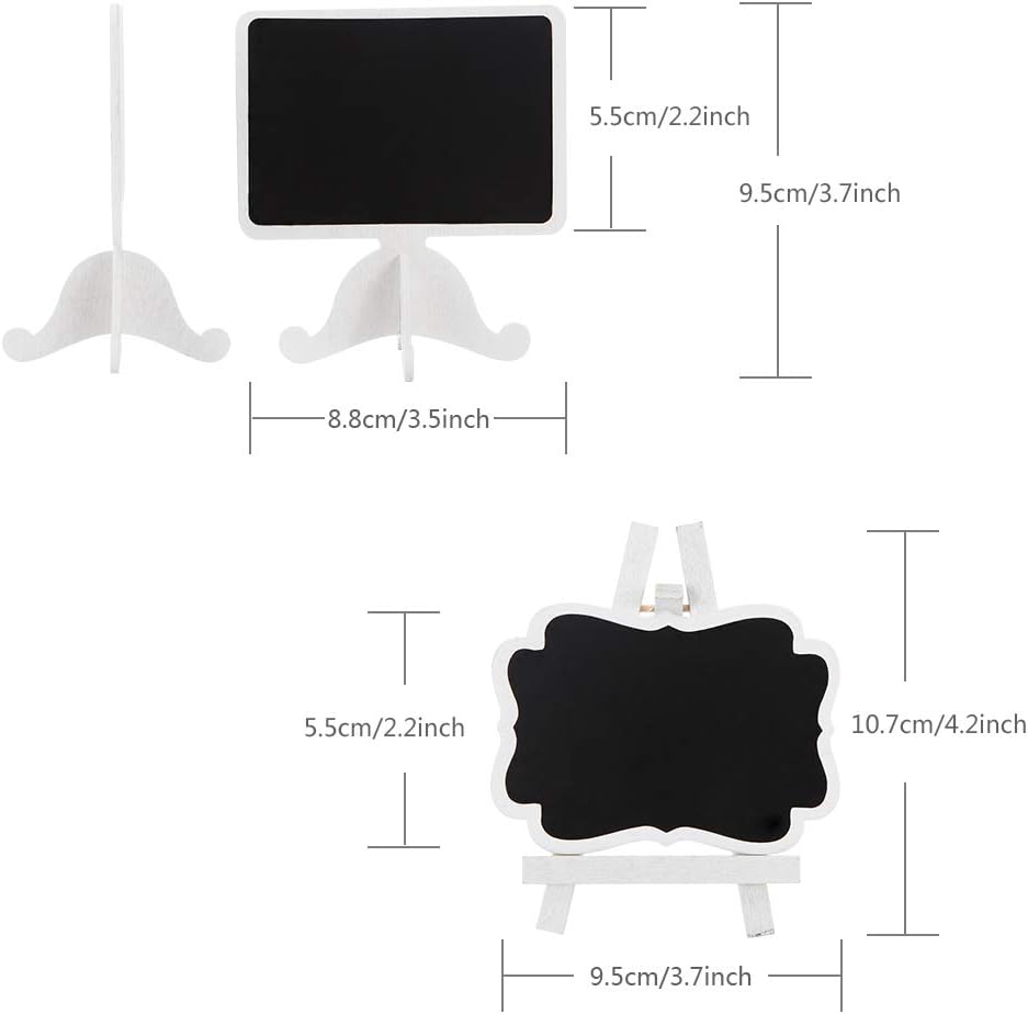 Mini Chalkboard Signs, 16 Pack Wooden White Framed Chalkboard Labels with Easel Stand, Blackboard for Food Cards, Table Numbers, Brunch Decor, Catering and Buffet Supplies for Wedding and Birthday: Office Products