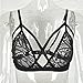 OVERMAL Women Sexy Lingerie Floral Sheer Lace Bra Top Seamless Bralette Cup Wireless Bra (L, Black)