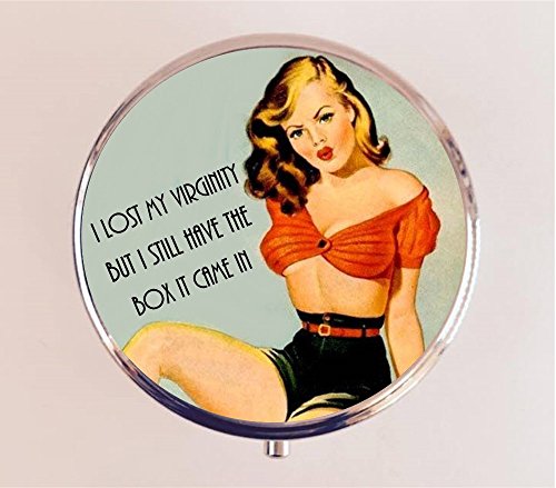 I Lost My Virginity But I Still Have the Box It Came In Pill Box Pillbox Case Holder Retro Pin Up Pinup Humor - Thumbnail 6