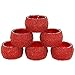Shalinindia Set of 6 Red Beaded Table Decoration Napkin Rings -Perfect Wedding Napkin Rings, Parties and for General use
