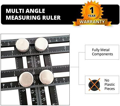 Universal Aluminum Alloy Angularizer Multi Angle Measuring Ruler, Tested &amp; Proven Time Saver Easy Angle Template Tool, Multiangle Measuring Tool: Carpenters, Handymen, Tilers &amp; DIY-FireWheel