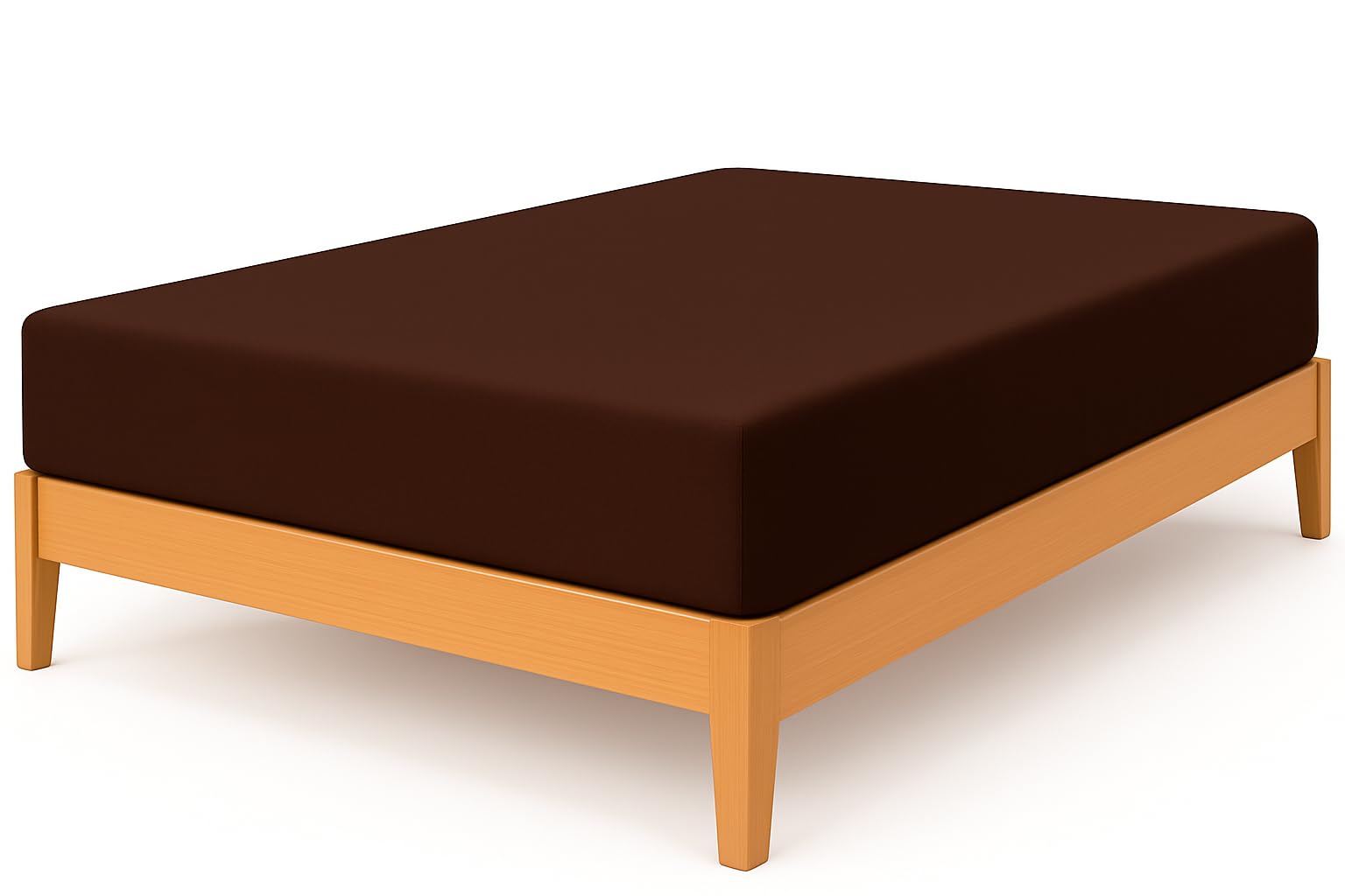 NIYS Luxury Bedding 100% Egyptian Cotton 40CM/16 Extra Deep Fitted Sheets (Chocolate, Single) โ image 1