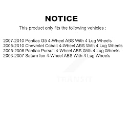 Front Wheel Bearing And Hub Assembly Pair For