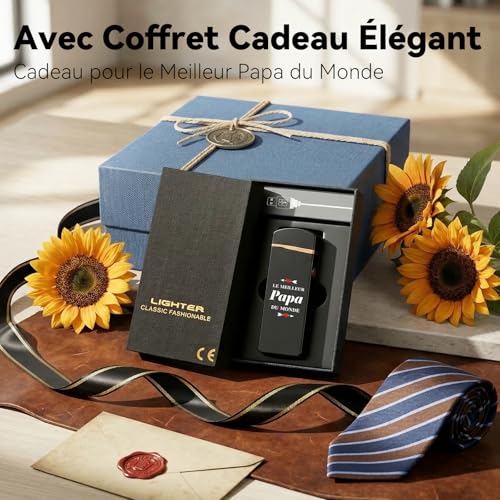 Father's Day Gift, Coquimbo Rechargeable Electric Double Arc Lighter with USB Cable, Long Lasting Windproof Lighter for Candle, Barbecue, Birthday/Christmas Gift Dad
