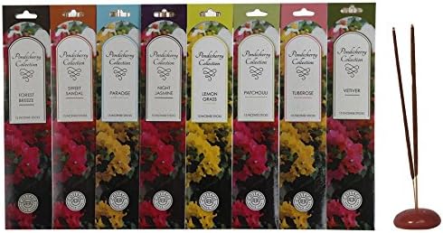Cottage Industries (Unit Of Sri Aurobindo Ashram,Pondicherry) Combo Of 8 Fragrances - Tuberose, Vettiver, Paradise, Patchouli, Lemon Grass, Night Jasmine, Forest Breeze, Sweet Sandal