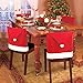 Toulifly Christmas Santa Hat Chair Covers, Santa Hat Chair Covers, Red Hat Chair Back Covers Kitchen Chair Covers Sets for Christmas Holiday Festive Decor, Christmas Decorations Chair Covers, 6 Pcs